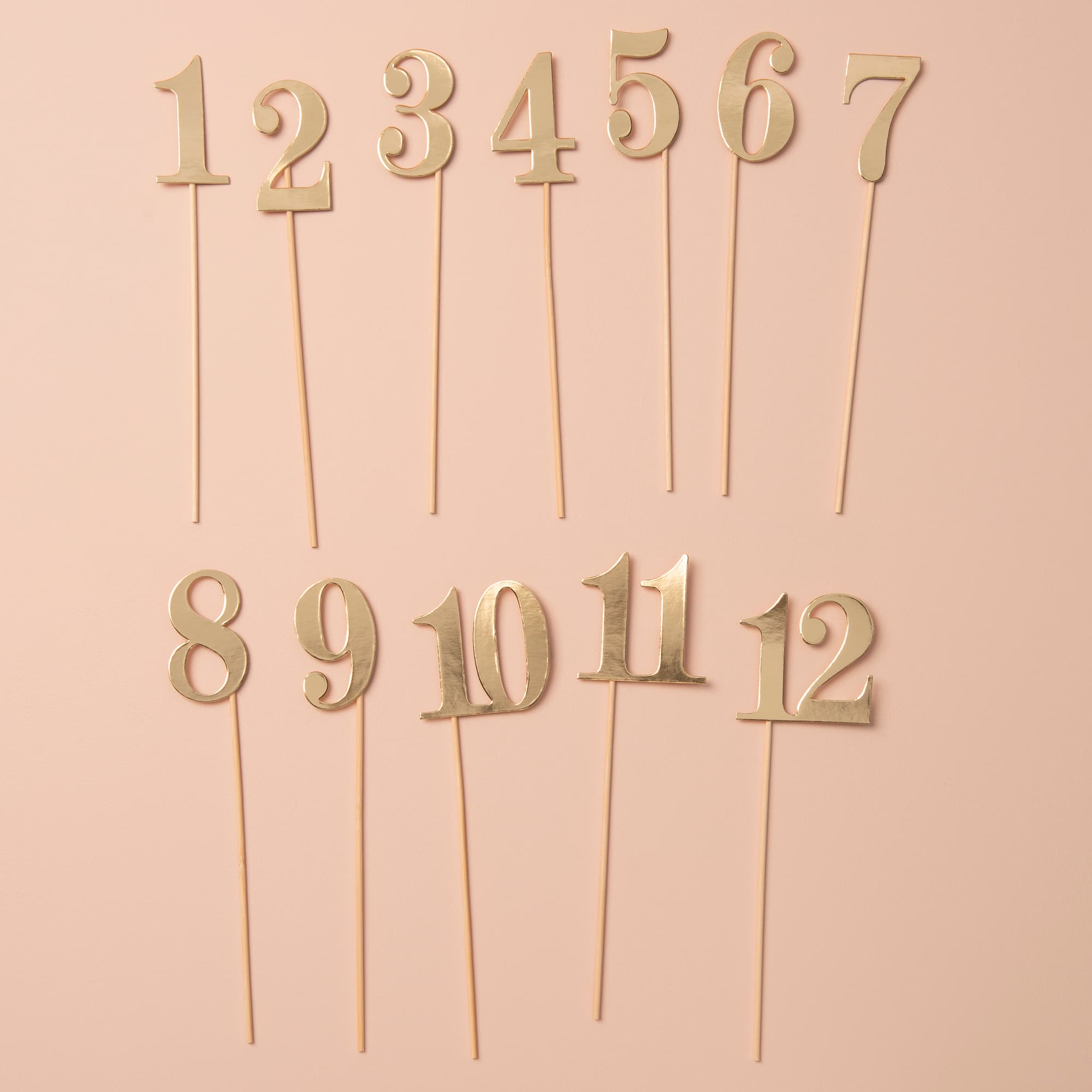 6 Pack: 1-12 Gold Table Numbers by Celebrate It™